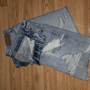 American Eagle Light Washed Distressed Denim